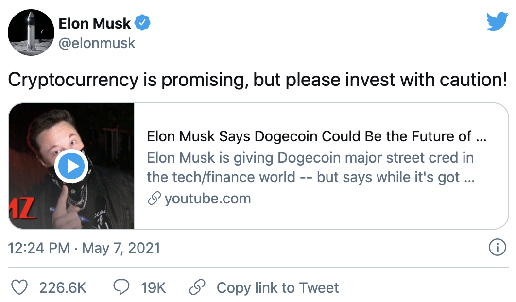 Musk狗狗幣警語