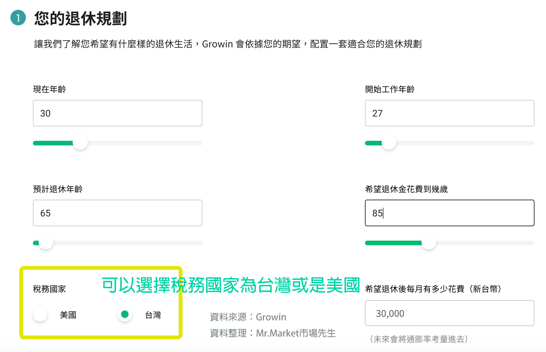 Growin退休試算1