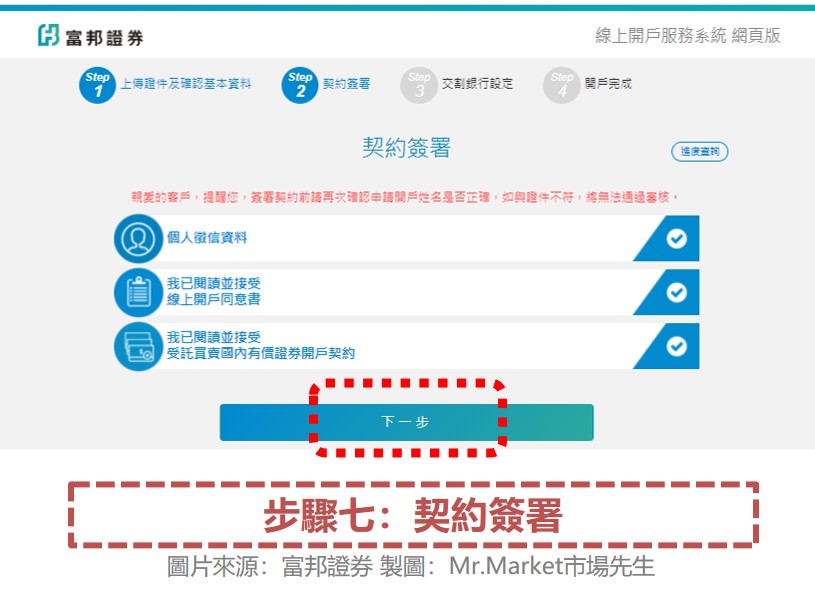 步驟七：契約簽署