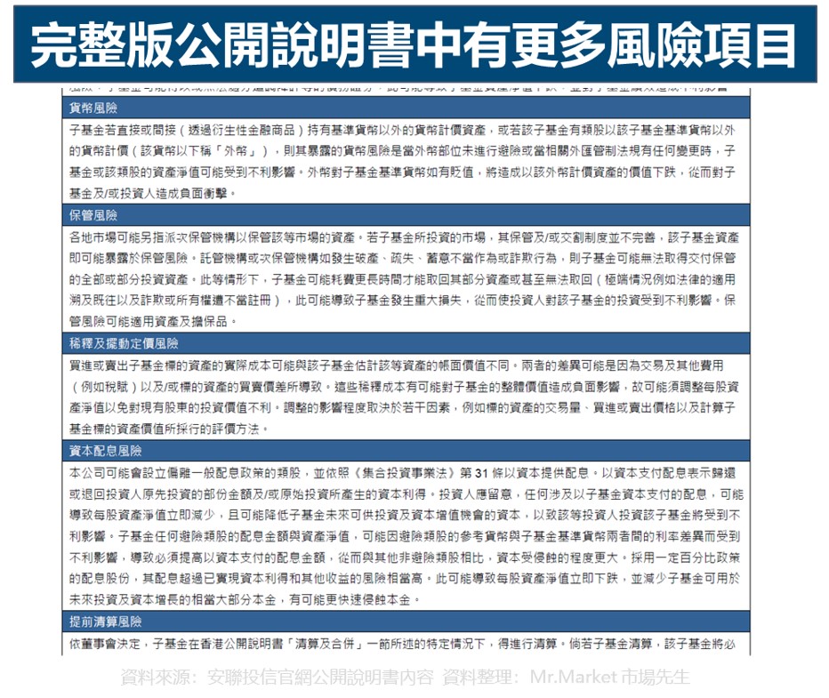 公開說明書 風險