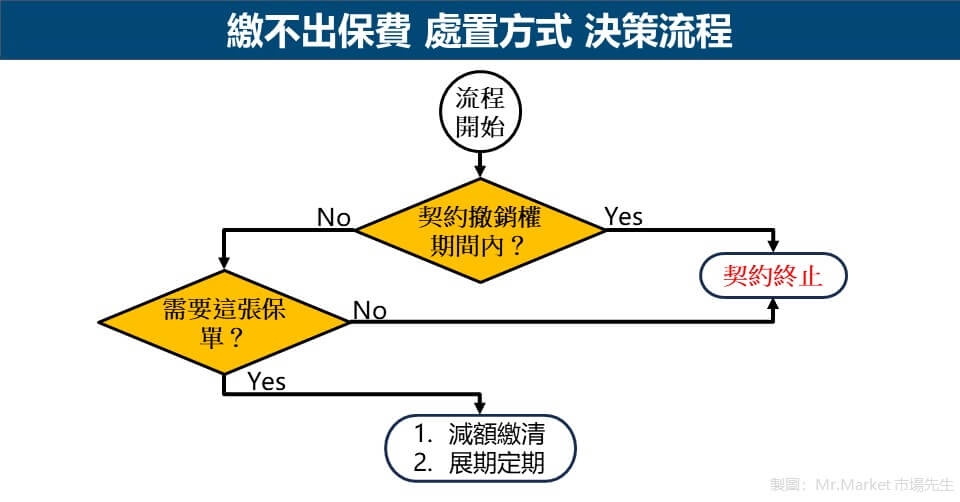 繳不出保費 處置方式 決策流程