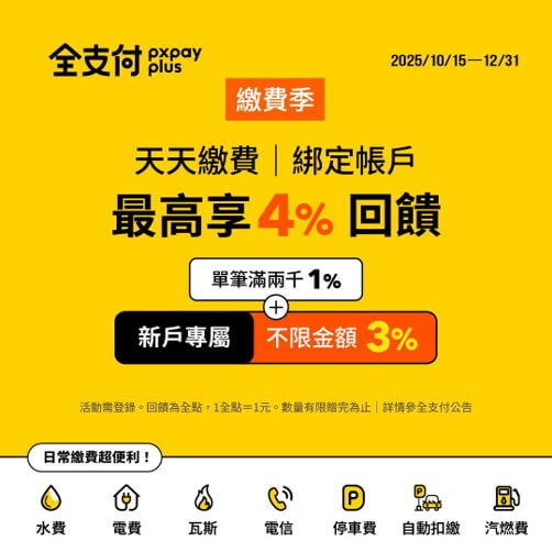 全支付+銀行帳戶 地價稅 