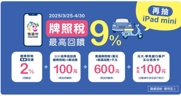 2025牌照稅 悠遊付 