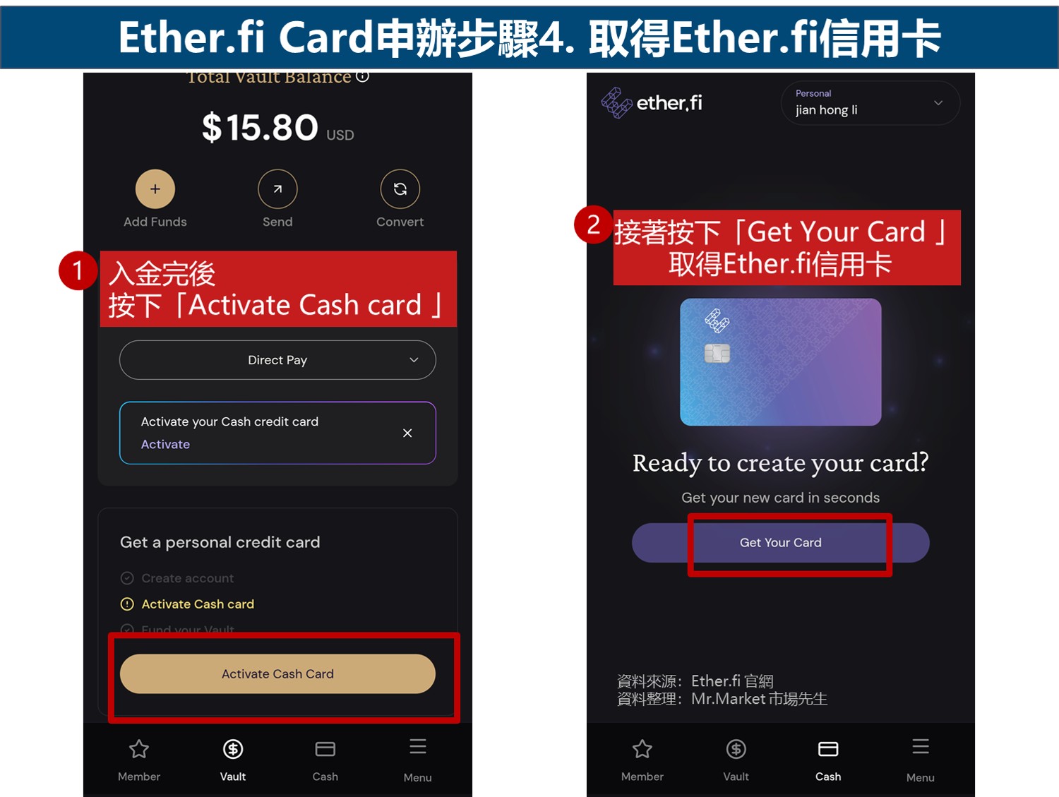 Ether.fi Card申辦步驟4. 取得Ether.fi信用卡