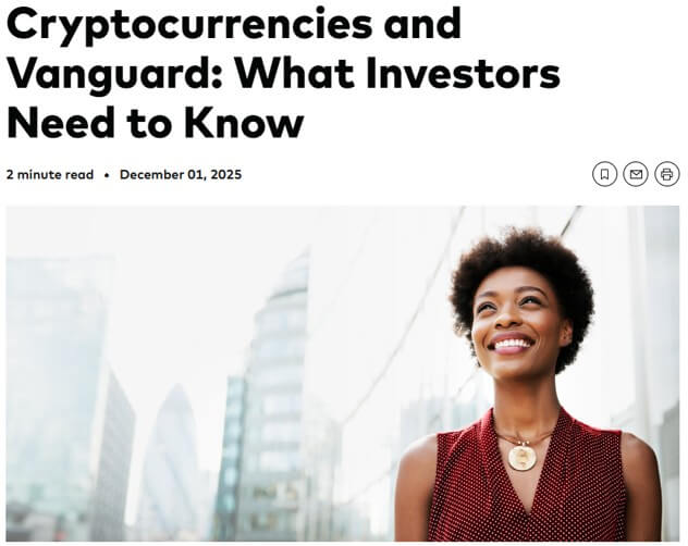 Vanguard平台開放買加密貨幣商品