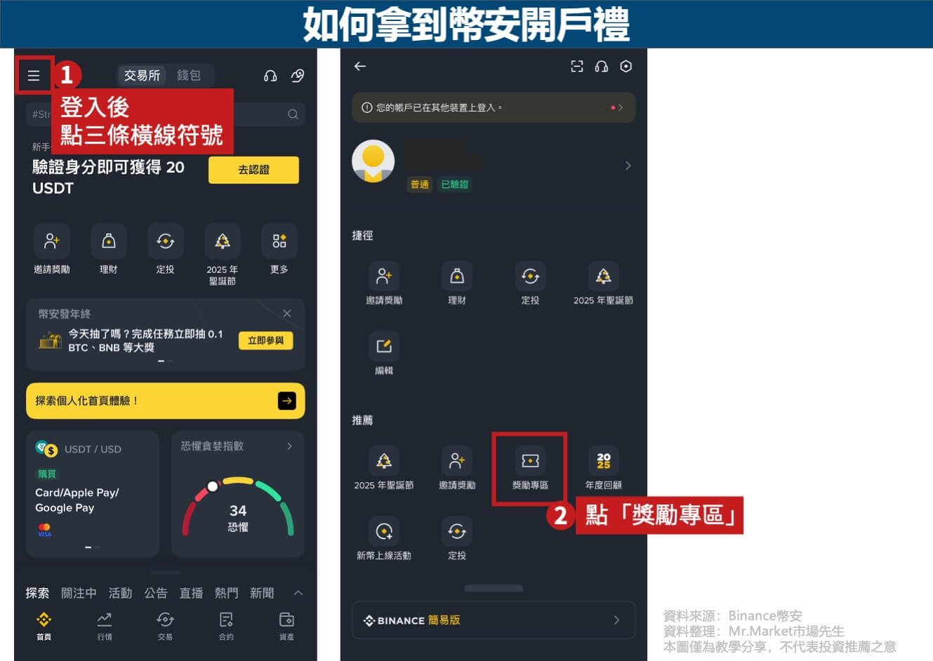 如何拿到幣安開戶禮-1